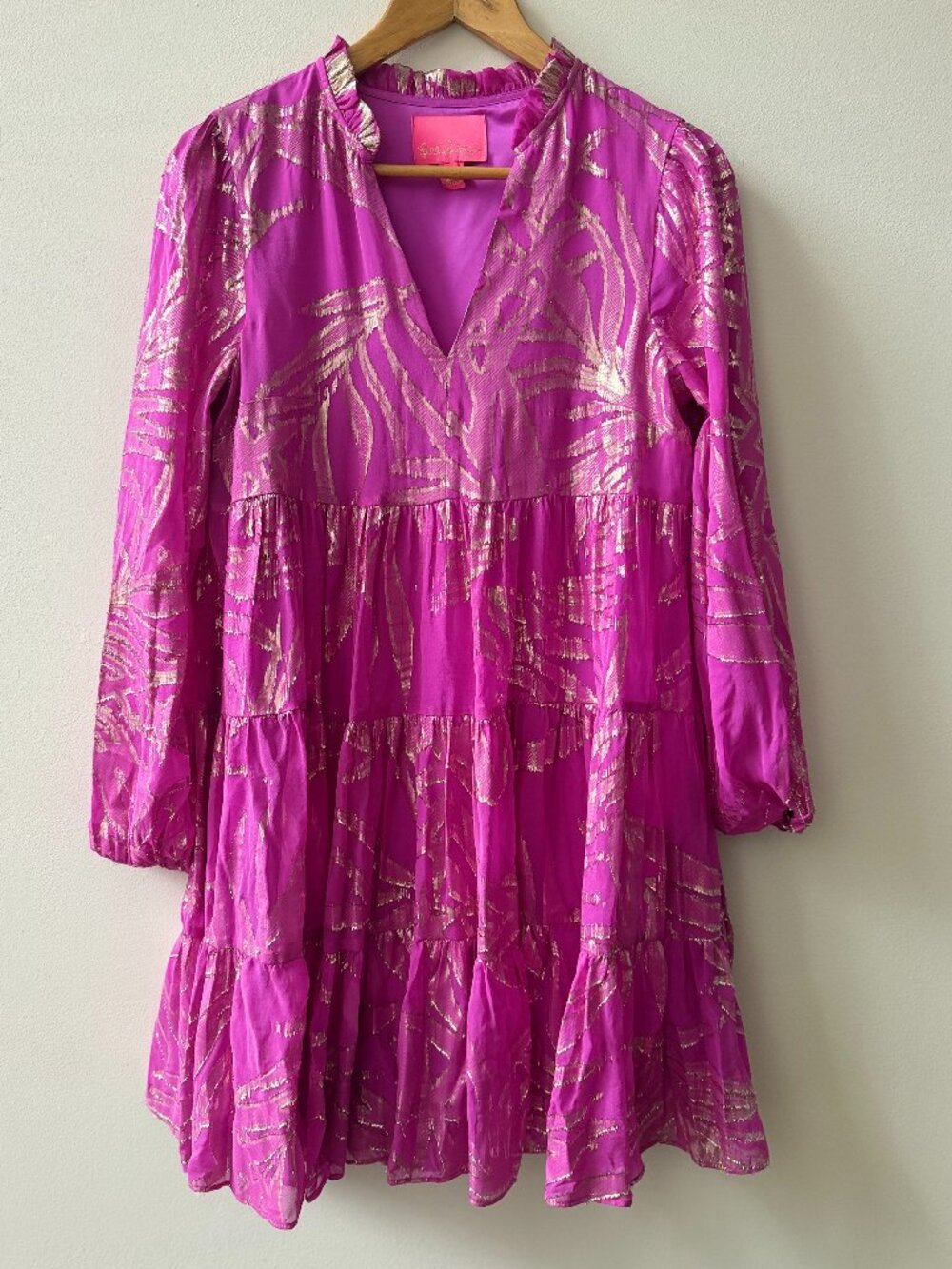 Lilly Pulitzer Sarita Metallic Dress in Fuchsia - Size 2